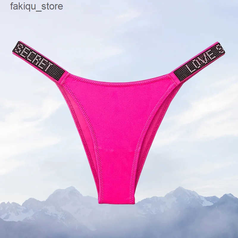 Briefs Panties Love Rhinestone Panties Women Pink Briefs Low Waist Sexy Underwear Ladies Thongs Lingere Panty Underware Womens Lingerie L240910
