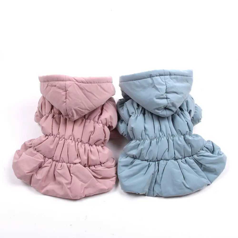 XKSRWE Princess Dog Pet Warm Dress Hoodie Floral Bubble Skirt Girl Dog Cat Winter Coat Outfit Clothes 6 SizesXJ241125