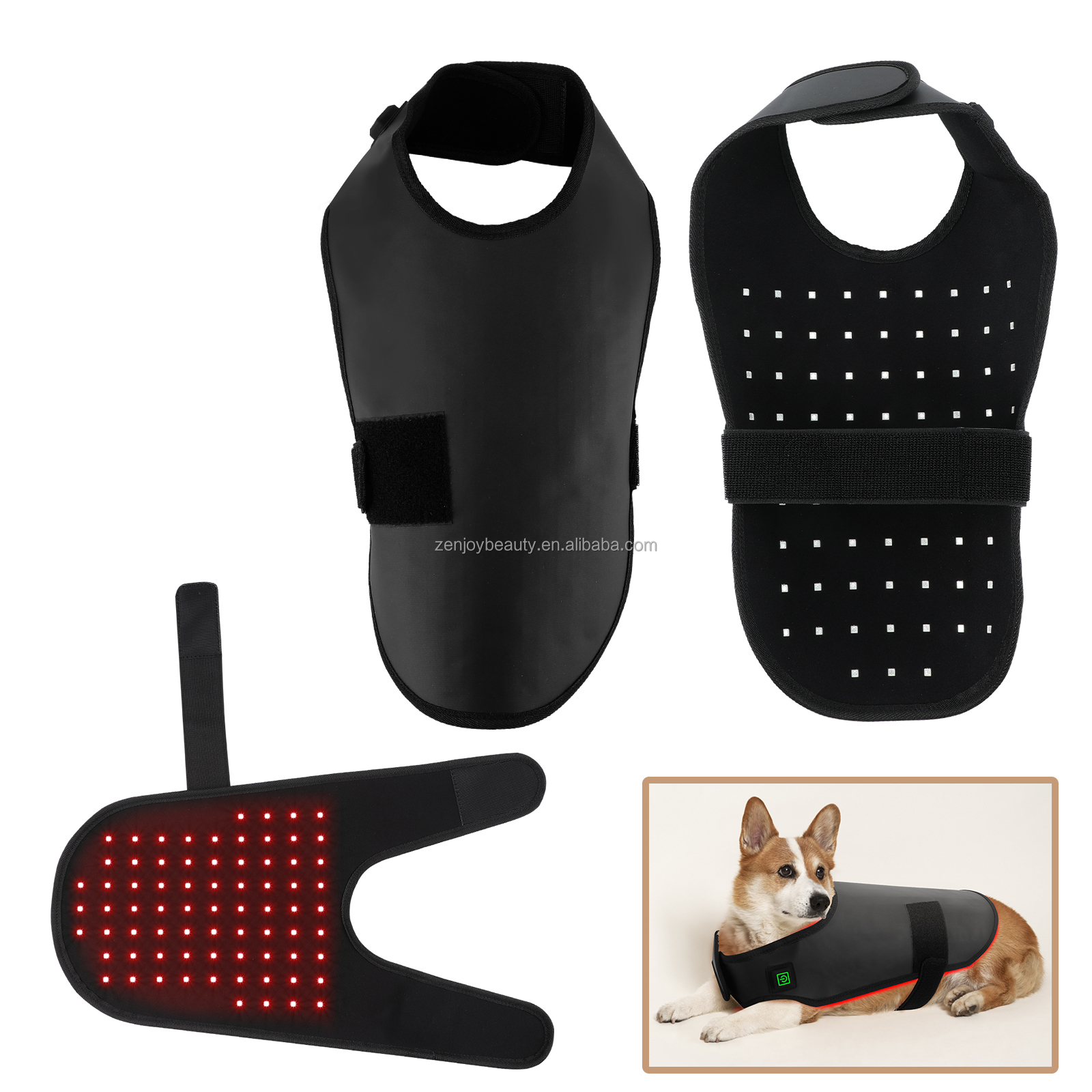 2024 Wholesale home use pet dog care infrared red light therapy belt red LED light therapy wrap for dogs