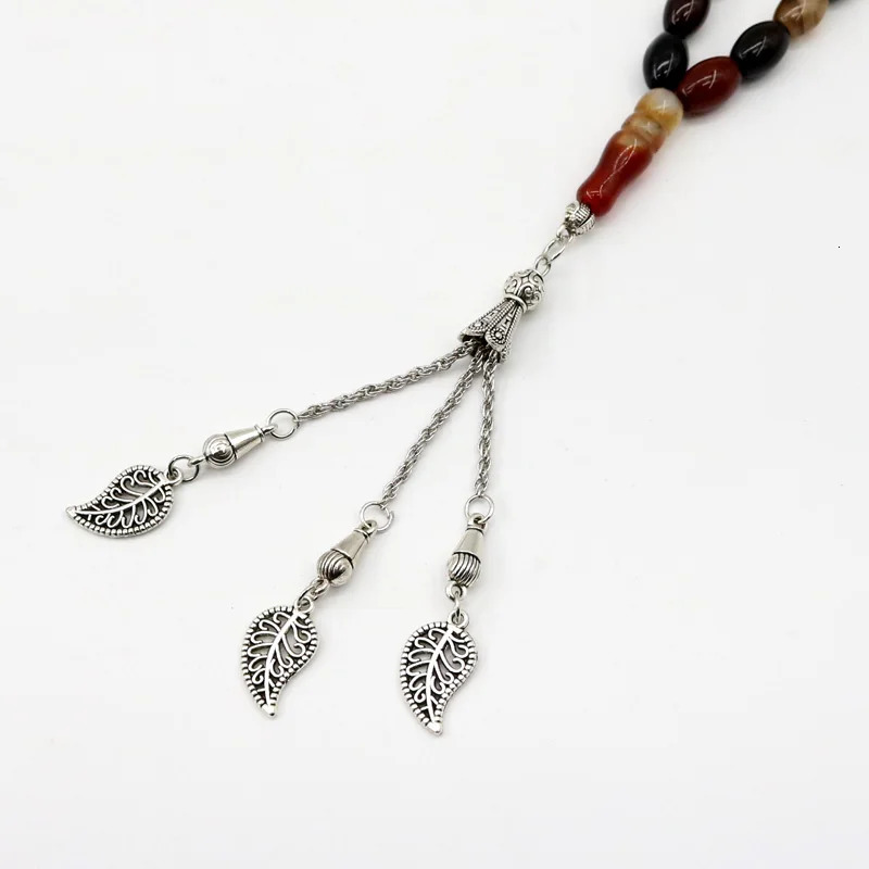 Natural Agate 33 Oval size 8*12 mm stone misbaha Mans prayer beads Rosary islamic subha tasbeeh 66 Tasbih Muslim 240410