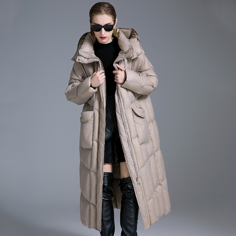 90 white duck designer winter new loose fashionable warm and thick cold resistant down women, extended jacket for women