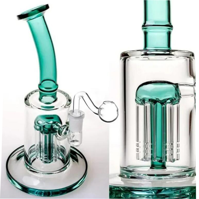 Recycler Bong Smoke Glass Pipes Hookahs Shisha Heady Glass Water Pipes Dab Rigs Oil smoke with 14mm Bowl