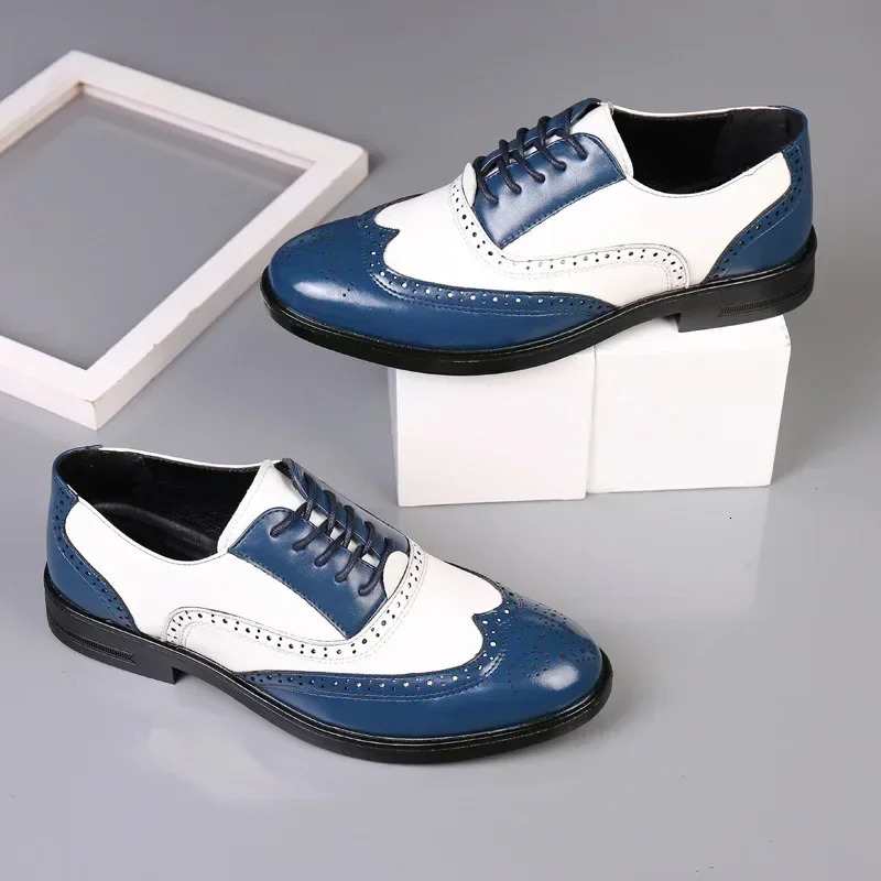 Mixed Colors Mens Dress Shoes Retro Male Leather Shoes Business Male Baroque Footwear Casual Mens Oxford Footwear 241125