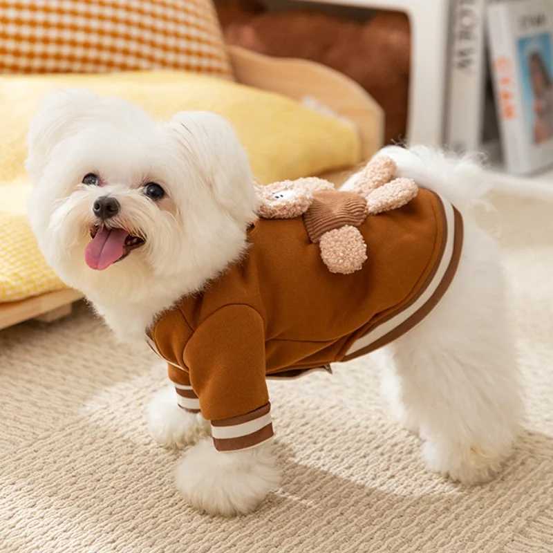 Pet Dog Jacket Coat for Small Dogs Bear Pattern Dog Clothes Luxury Puppy Coat Cute Soft Cat Jacket Pet Outifts Chihuahua ClothesXJ241125