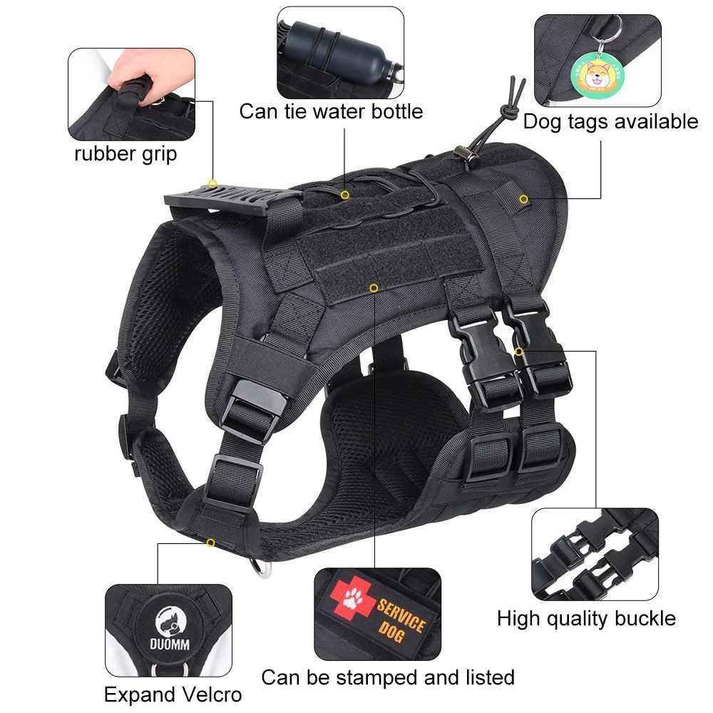 Tactical dog harness with handle and belt military dog walking accessory used for Rowena medium-sized large dog and puppy harness X250326