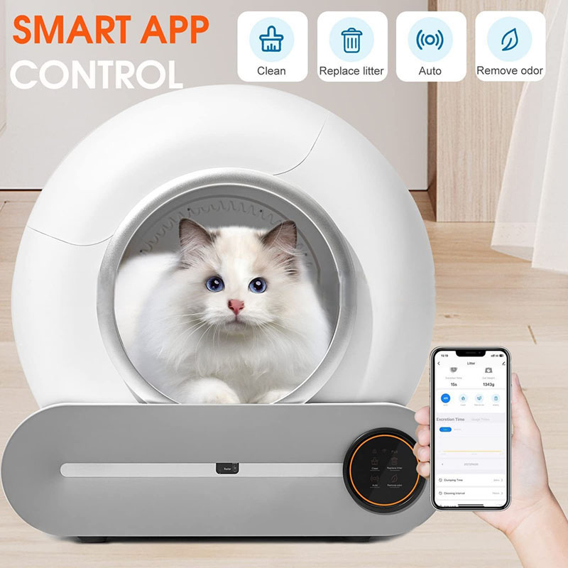 Smart Cat Litter Box Wholesale Luxury Plastic Pet semi Enclosed Large Self Cleaning Automatic Cat Toilet
