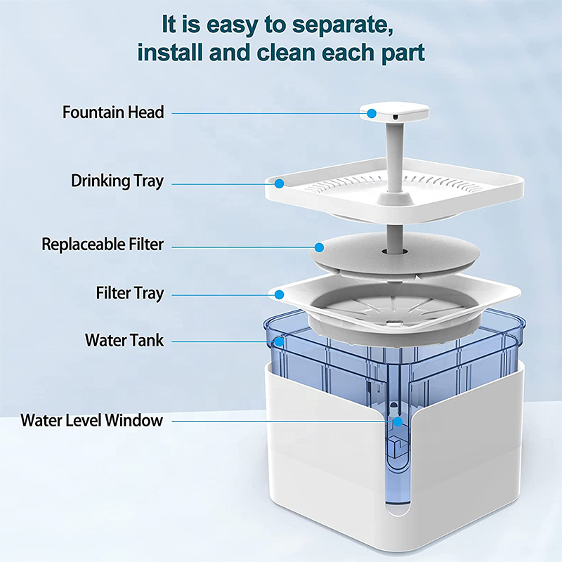 3L Automatic Pet Cat Dog Feeder Drinking Fountain 360 Circulating Filtration Cats Dog Water Fountain