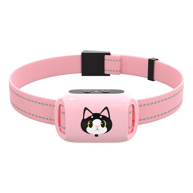 Rechargeable Anti-Bark Training Collar Dogs Adjustable Baby Pink ABS Plastic Vibraction Pet Activity Tracking ODM OEM Options