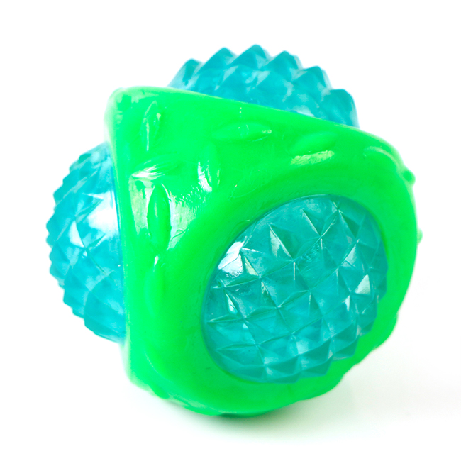 Pet Products Triangle Flashing Vocal Ball Dog Chewing Teeth Grinding Teeth Cleaning Interactive Rubber Toys