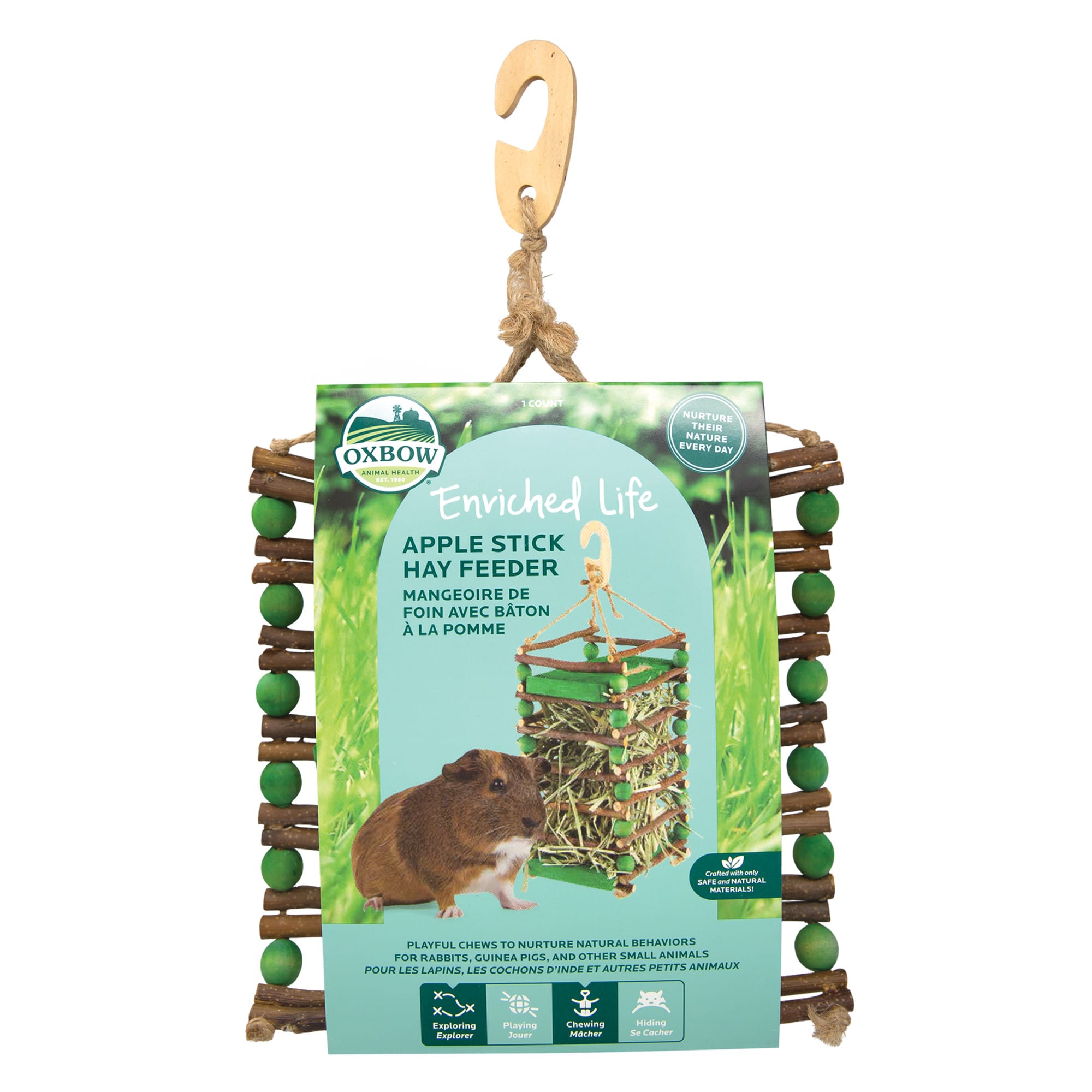Oxbow Enriched Life Apple Stick Rabbit Hay Feeder, 0.036 cu. in.