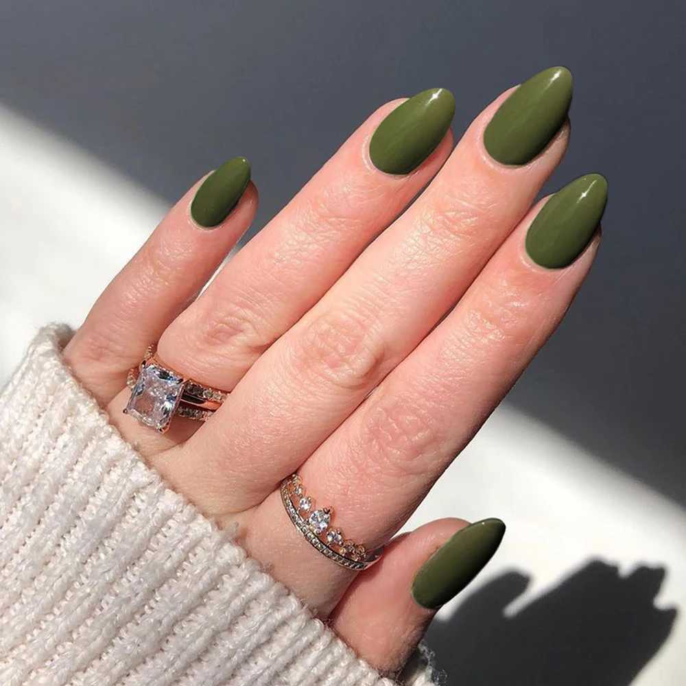 24 pieces of short oval nails press nails detachable reusable artificial nails worn by women and girls every dayW241125