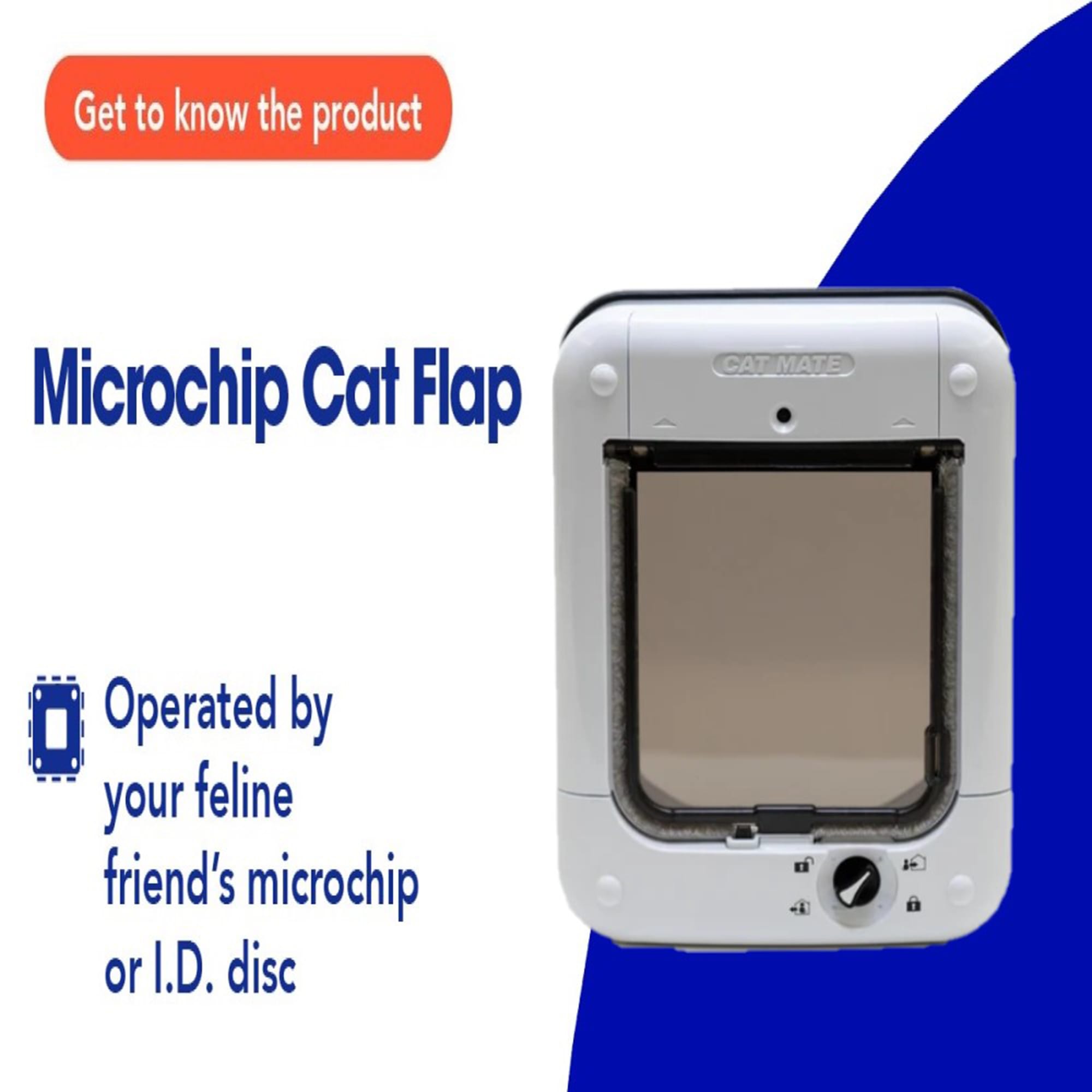 Cat Mate White 4-Way Locking Microchip Cat Flap, 4.5" L X 7.75" W X 9.688" H