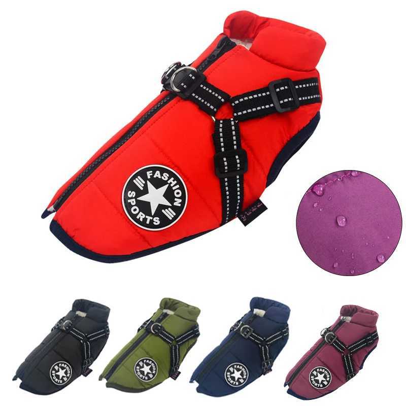 Pet Dog Jacket With Harness Winter Warm Dog Clothes Waterproof Dog Coat for Small Large Dogs Chihuahua French Bulldog OutfitsXJ241125