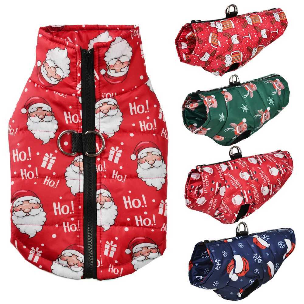 Winter Dog Clothes Christmas New Year Jacket For Small Dogs Vest Cats Coat Costume Santa Claus Print Party Outfit Pet SuppliesXJ241125