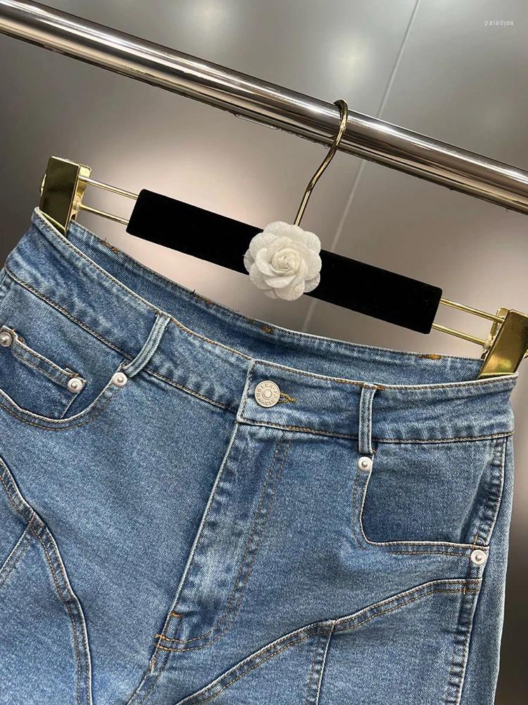 Women's Shorts Fashion Contrast Color Patchwork Denim Streetwear Trend High Waist Loose Short Jeans 2024 Summer 11XX3039