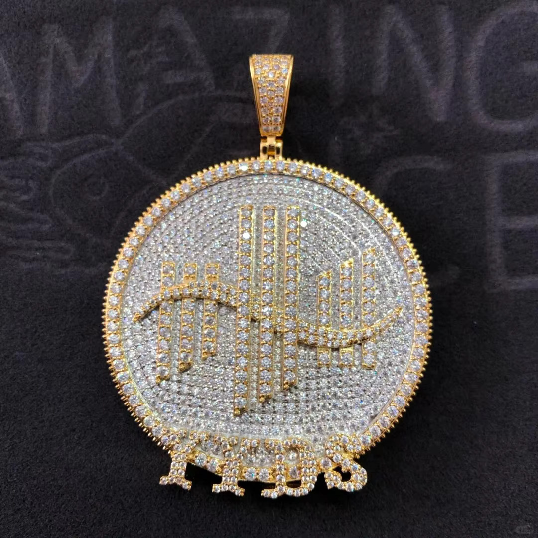 Lab Dia Hip Hop Mentuli's Gioielli: Collana Di Moissanite Alfabetica Dorata Per…