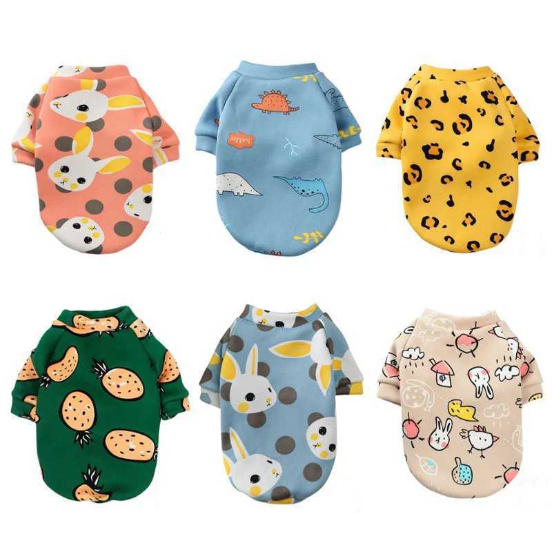 Cartoon Print Cute Pet Clothes for Small Dogs Cats Warm Vest Leisure Shirt Puppy Kitten Accessory ClothesXJ241125