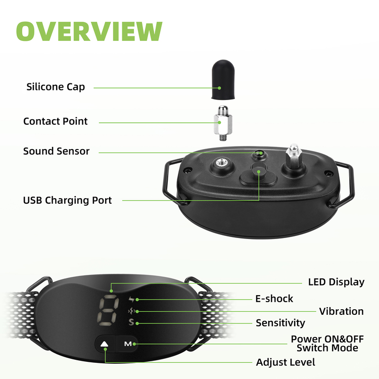Hot Selling Product 2022 Pets New Inventions 3 Colors Big LCD Screen Show 8 Levels Electric Shock Vibration Dog Training Collar