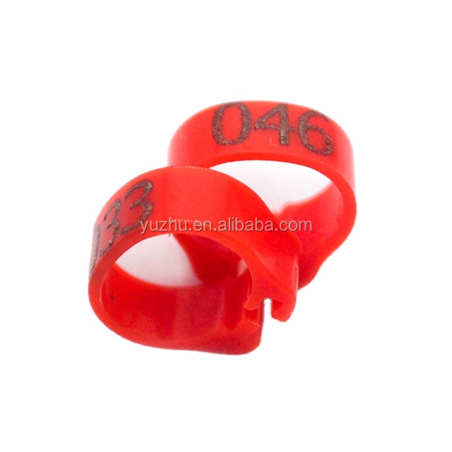 8 mm split Pigeon Foot Ring plastic bird tag with number 001-100 by laser machine letters not moving