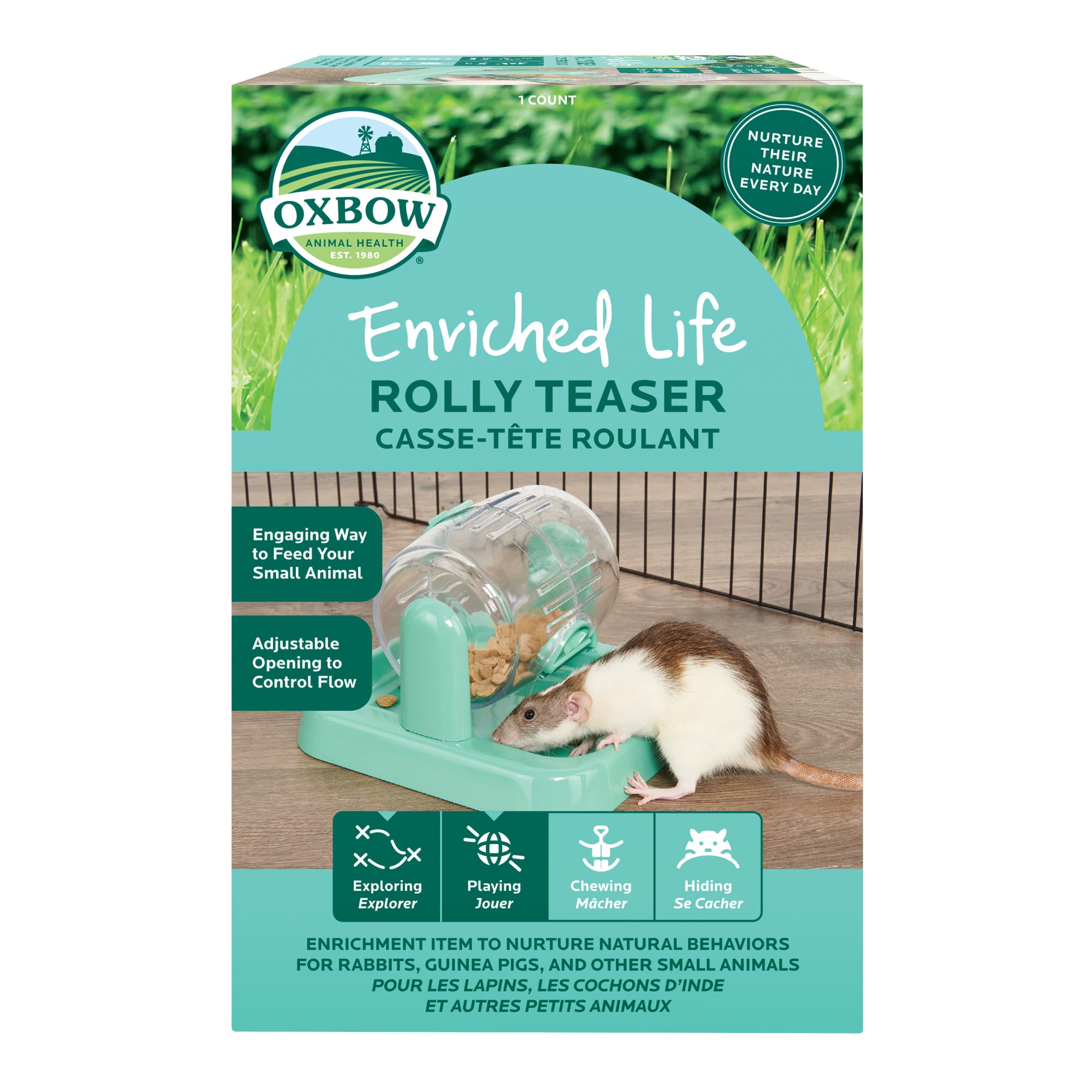 Oxbow Enriched Life Rolly Teaser Food & Treat Dispenser for Guinea Pig, Medium