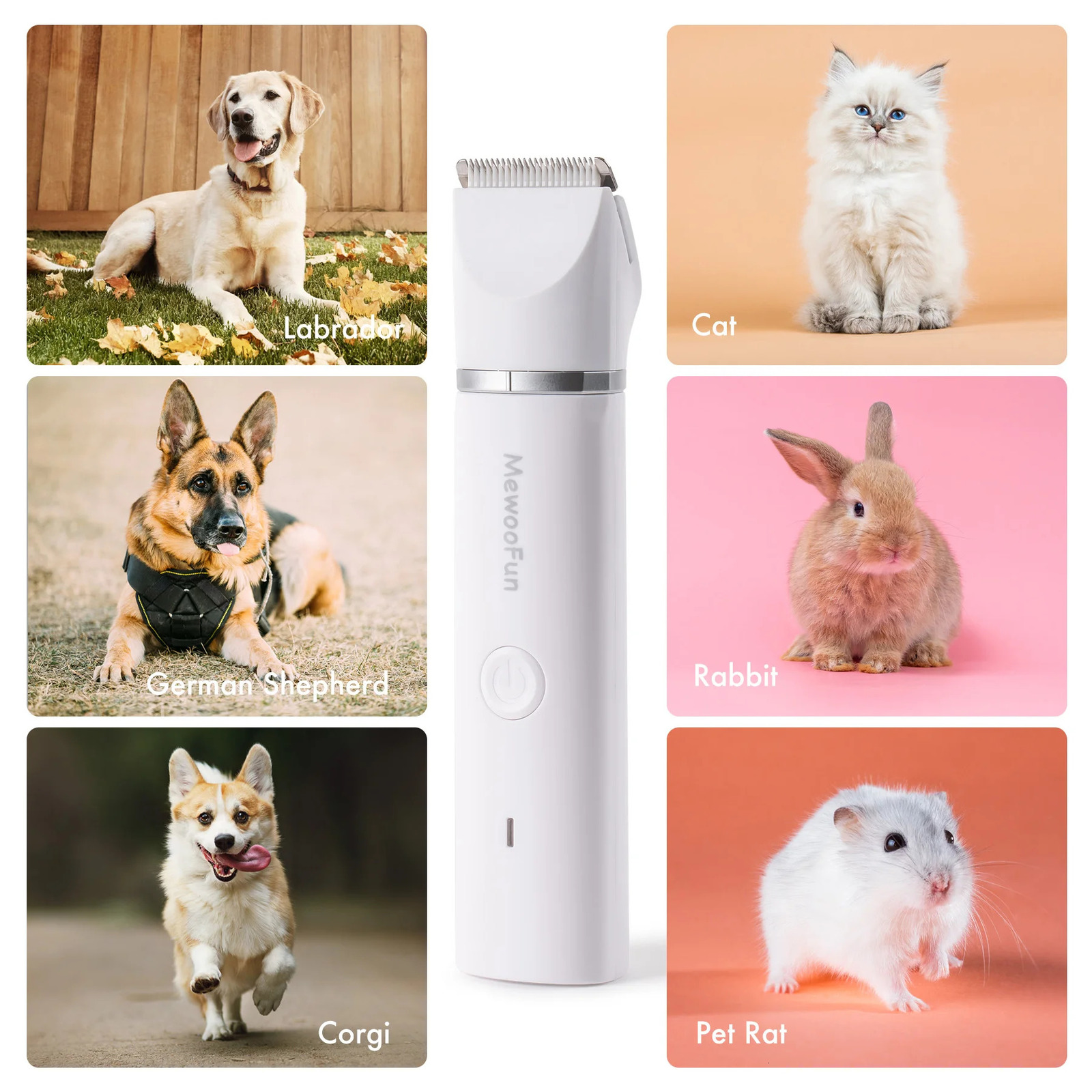 Mewoofun 4 in 1 Pet Electric Hair Clipper with 4 Blades Grooming Trimmer Nail Grinder Professional Recharge Haircut For Dogs Cat 241125