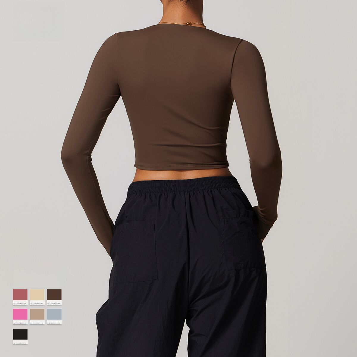 Tight Fitting Slim Waist Long Sleeved Yoga Clothes Women's Drying Beautiful Back T-shirt Sports Running Fitness Top
