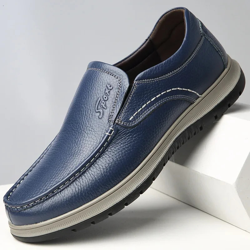 Handmade Leather Men Shoes High Quality Genuine Leather Loafers for Men Flats Moccasins Walking Shoes Casual Men Work Shoes 241125