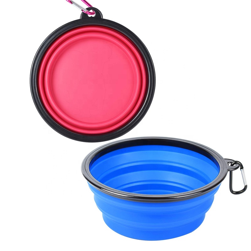 Pet Cat Dog Foldable Bowl Customized Color Logo Wholesale Silicone Dog Travel Bowl