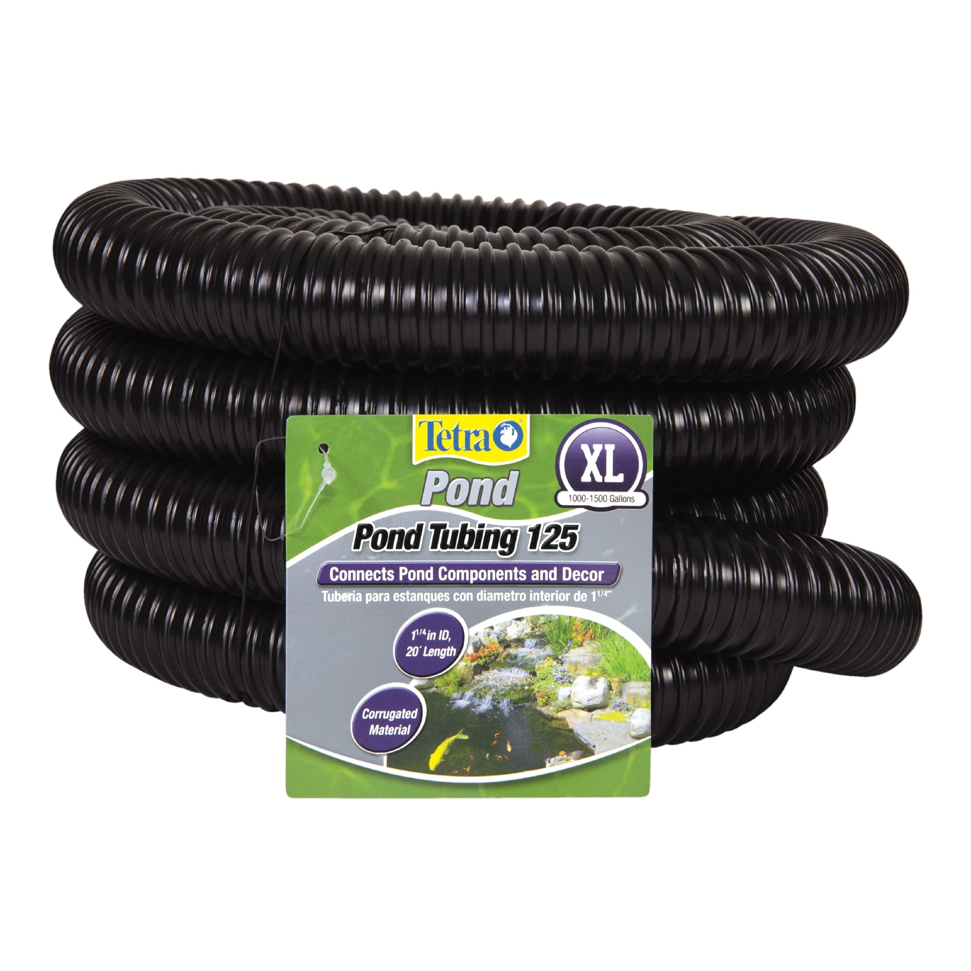 TetraPond Tubing 125 Corrugated Material Connects Pond Components and Decor