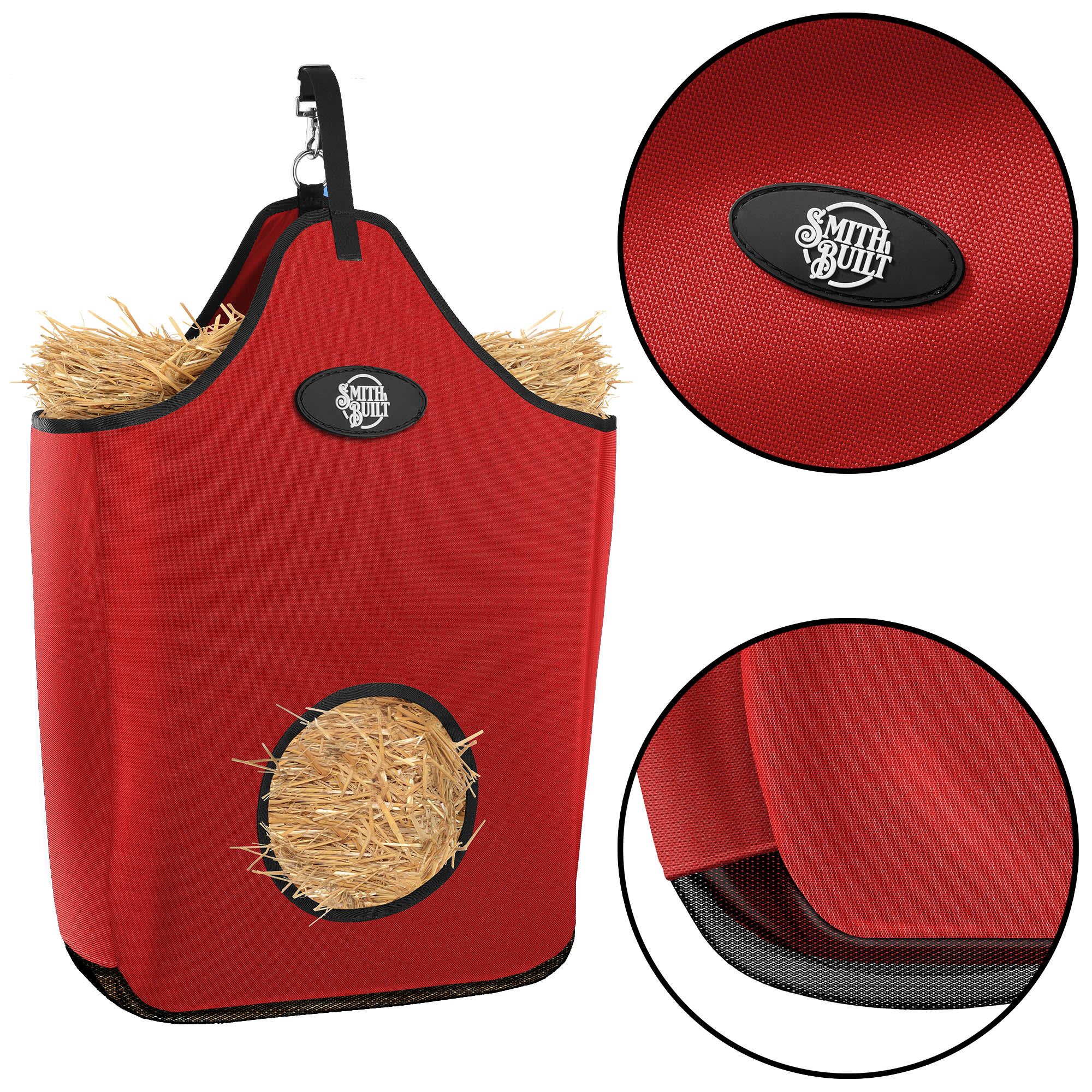 SmithBuilt Red Horse Feeder Hay Bag Tote, Large