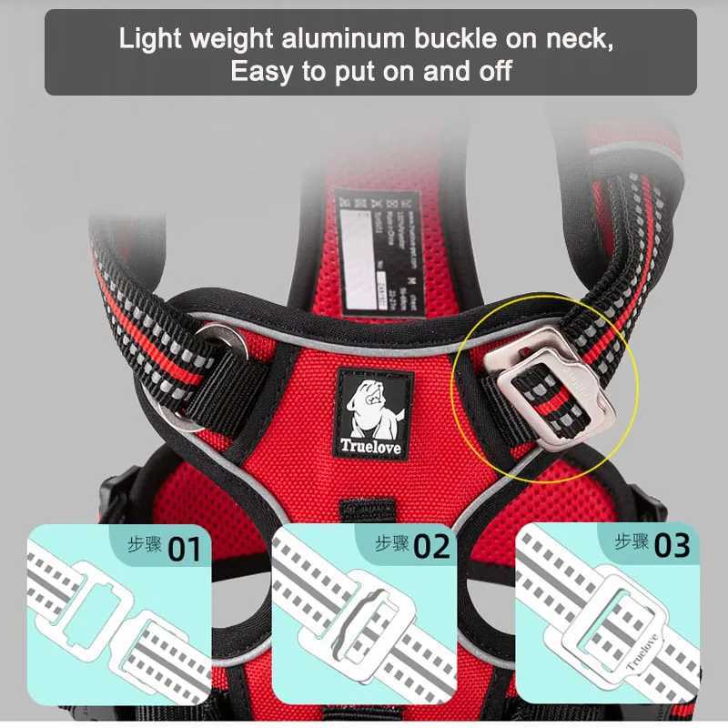 Truelove front nylon dog harness no pull vest soft adjustable safety harness suitable for small large running training French Bulldogs X241125