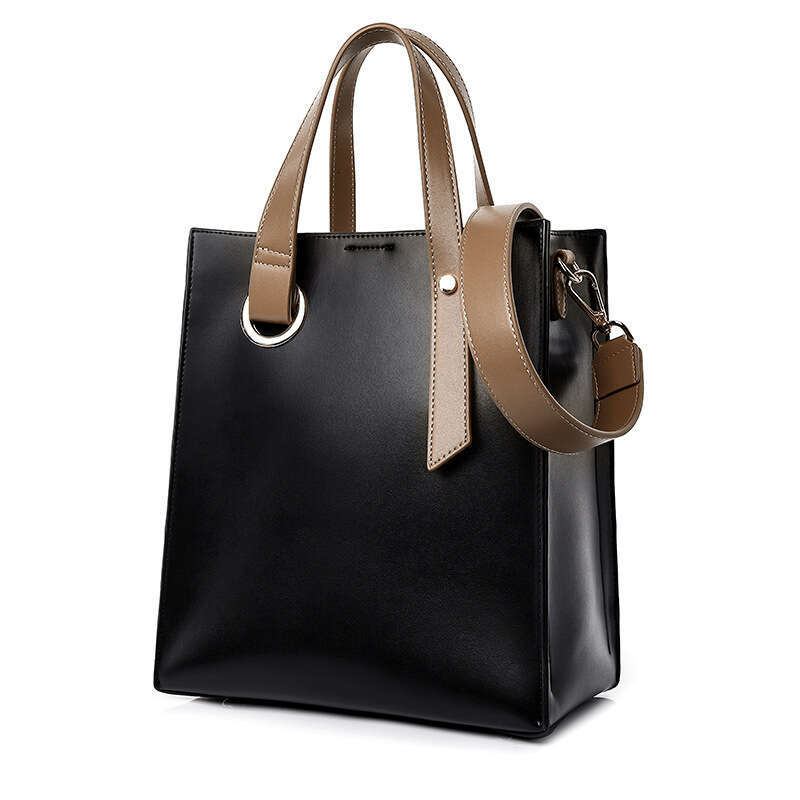 LEMON KOKO Tote New Style Temperament Large Capacity Women's Casual Simple Hand-Held Texture Wide Strap Shoulder Bag