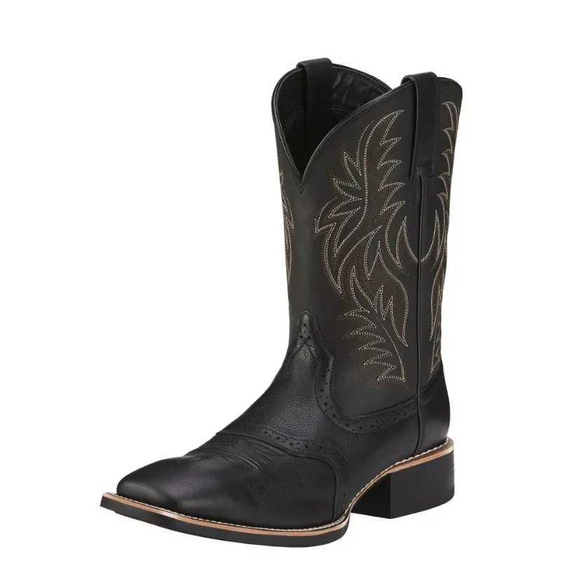 Men High Embroidery Retro Handmade Western Cowboy Boot Pointed Toe Boots Hand ing Outdoor Mens Shoes 38-48