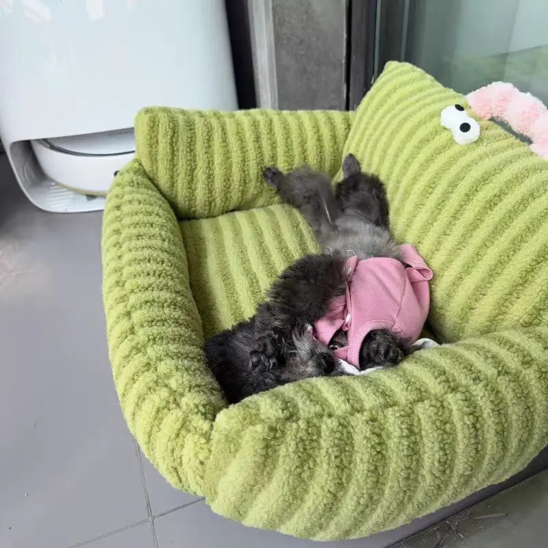 Puppy special sofa kennel winter warm pet Internet celebrity cat nest small dog sleeping mat cushion winter bed 241125