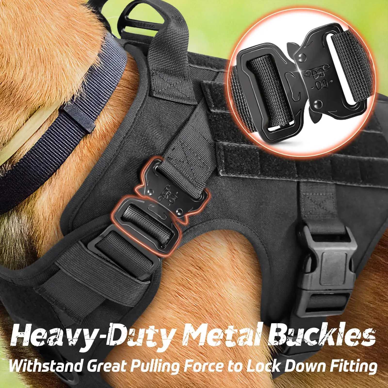 Military large dog harness pet German Shepherd K9 Mnois training vest tactical dog harness and belt set X241125