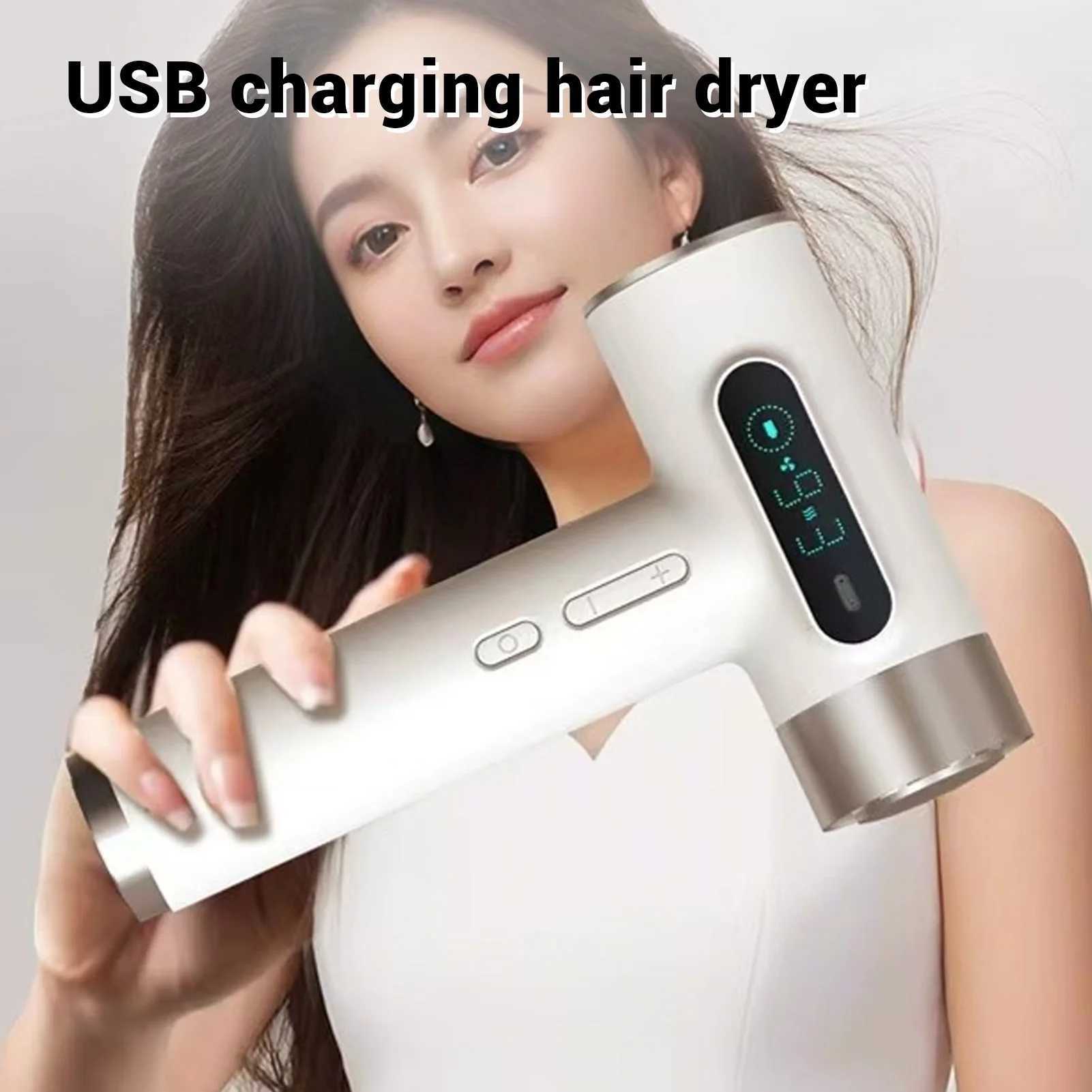 Cordless portable hair dryer with long battery life adjustable temperature enhanced safety 300W suitable for dormitories W241125