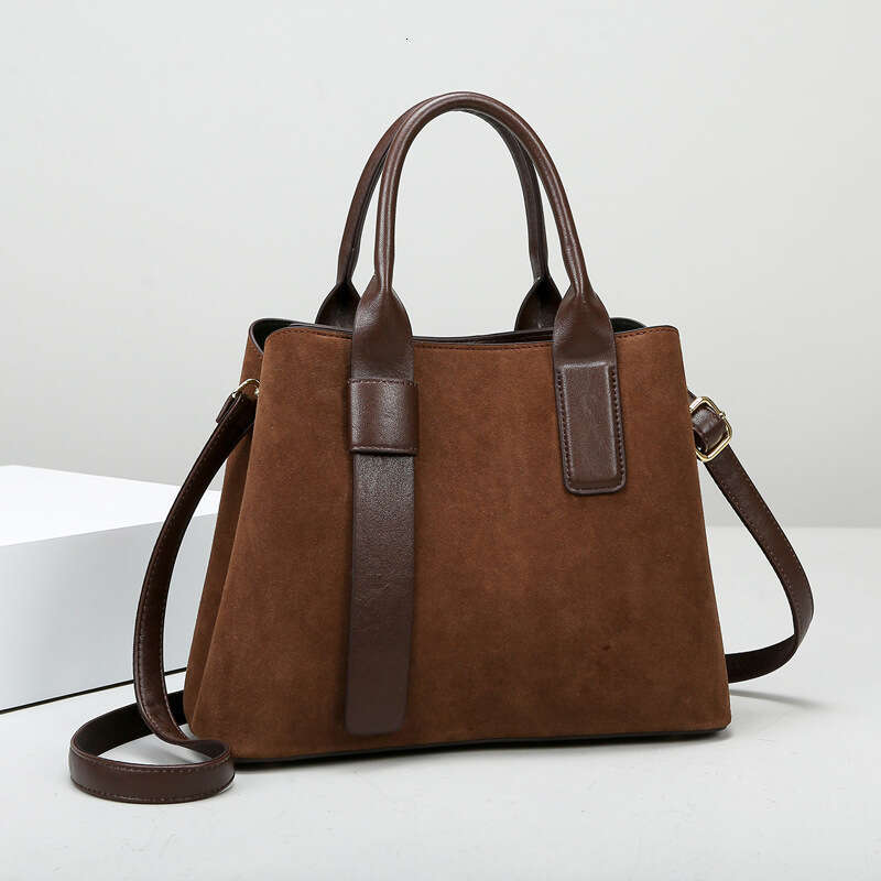 Handbag Autumn And Winter New Matte Shoulder Large Capacity Simple Commuting Bag, High-End Soft Leather Women's Bag