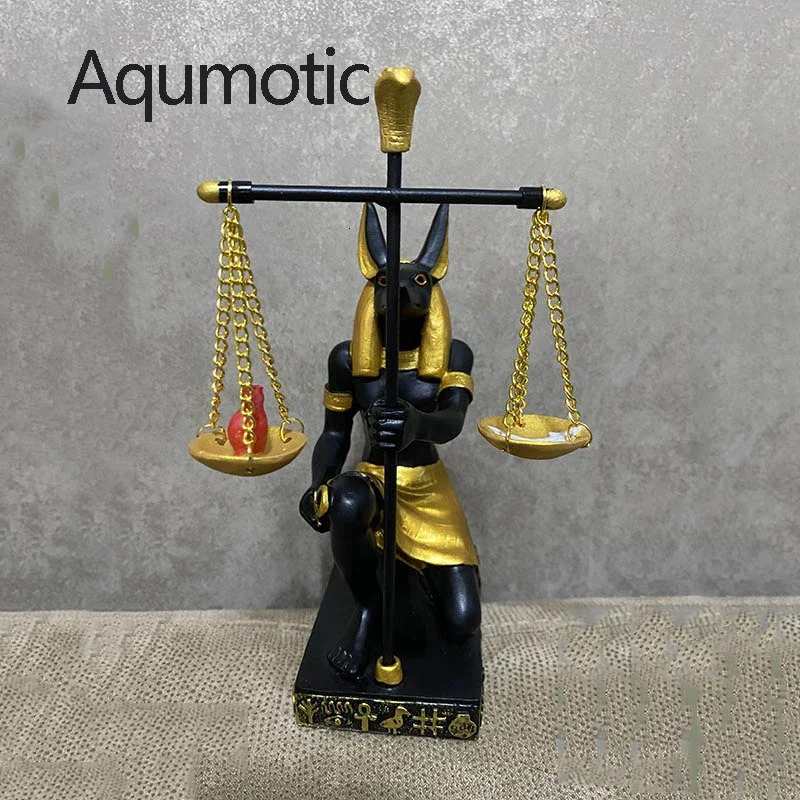 Aqumotic Ancient Egyptian Idols Dog of Egypt Jackal Statues Decoration Sculpture Quality Resin Ornaments Furniture for Display 241122