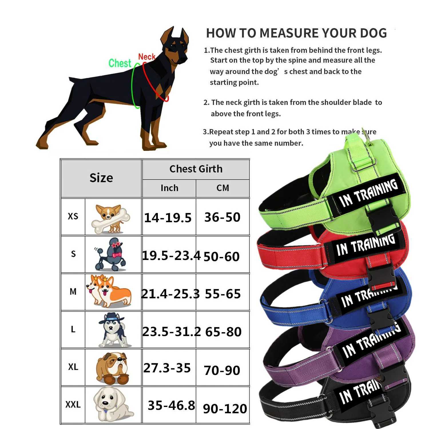 Adjustable service dog harness pet training vest reflective patch size XS S M L XL emotional support therapy dog X241125