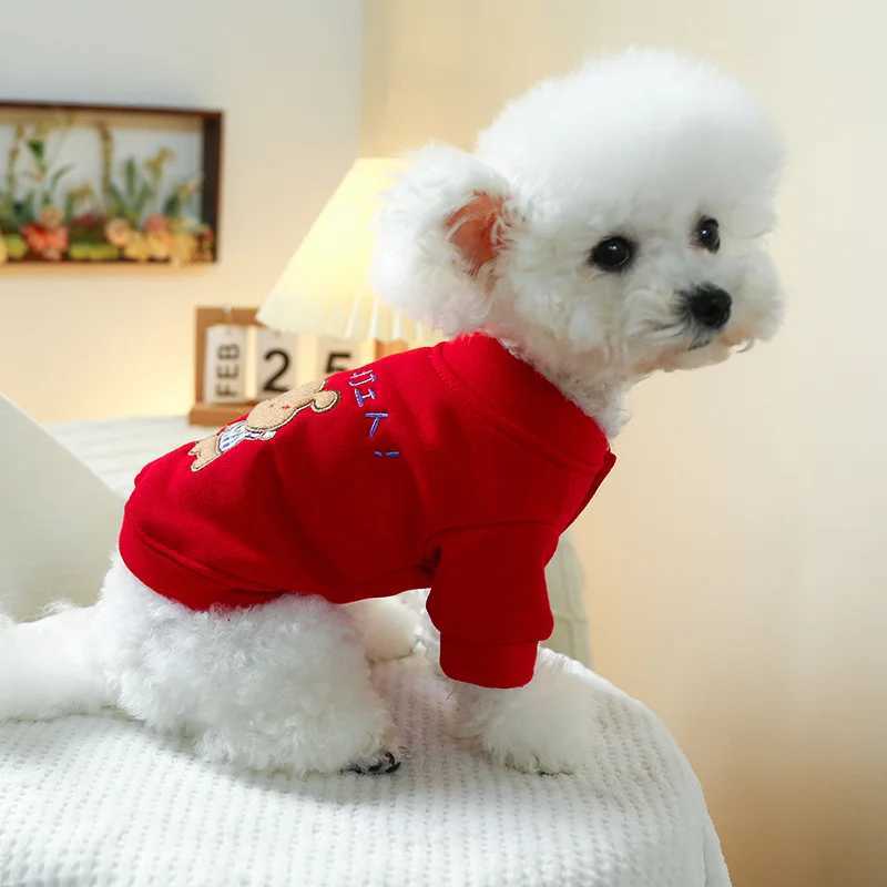 Migrant Worker Sweater Red Refueling Pet Dog Cat Coat Puppy Dog Puppy Pomeranian Schnauzer ClothesXJ241125