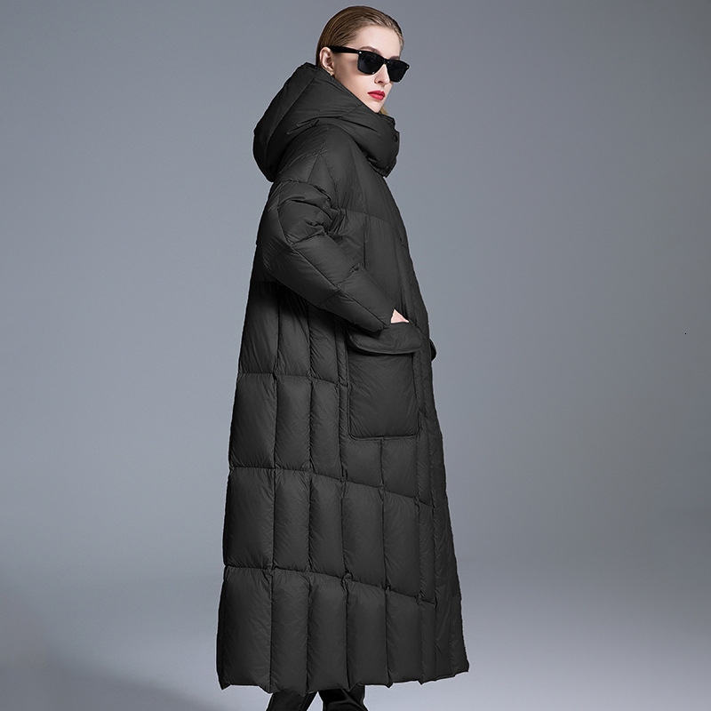 90 white duck designer winter new loose fashionable warm and thick cold resistant down women, extended jacket for women