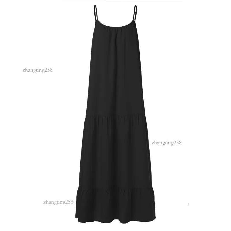 Bohemian Dress Women Summer Sexy Sleeveless Spaghetti Strap Ruffle Swings Maxi Long Dresses Holiday Vestido Plus Size