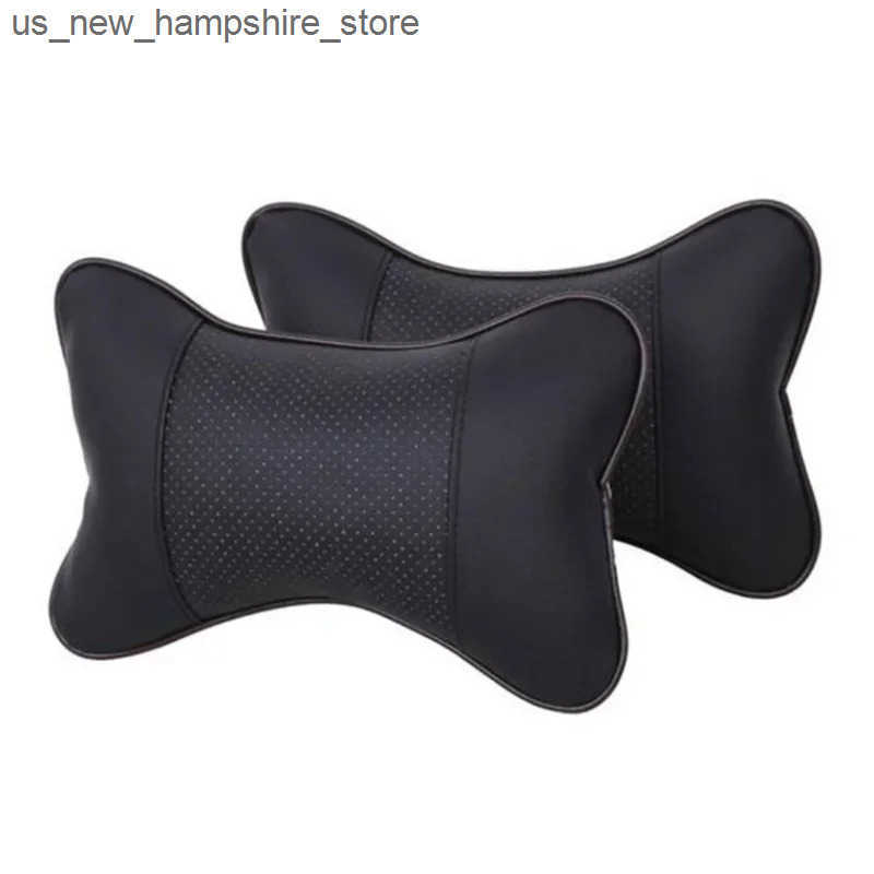 Seat Cushions Car Neck Pillows Both Side Pu Leather 1pcs Pack Headrest For Head Pain Relief Filled Fiber Universal Car Pillow J241125