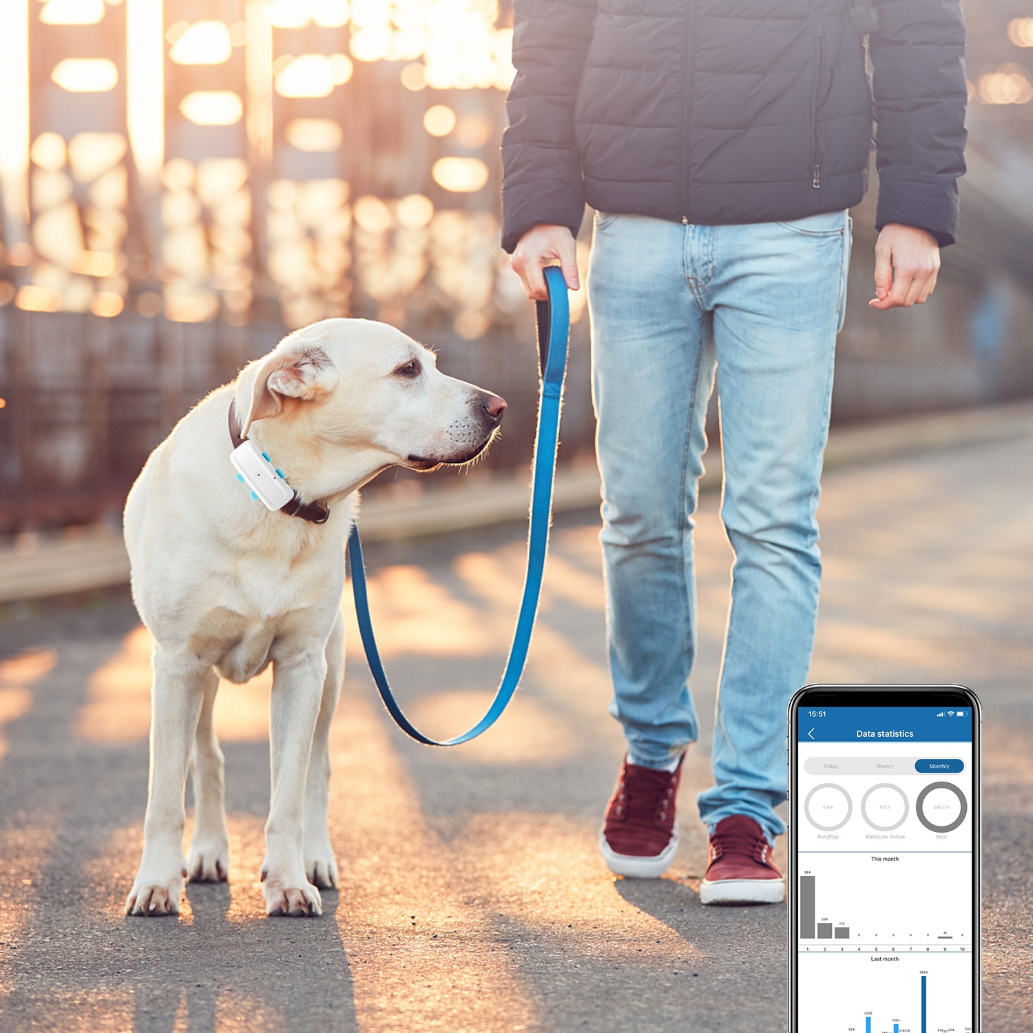 4G Dog GPS Tracker Free APP Real-time Positioning Smart Cat Dog GPS Pet Tracker with Sound/light for Find Device Function