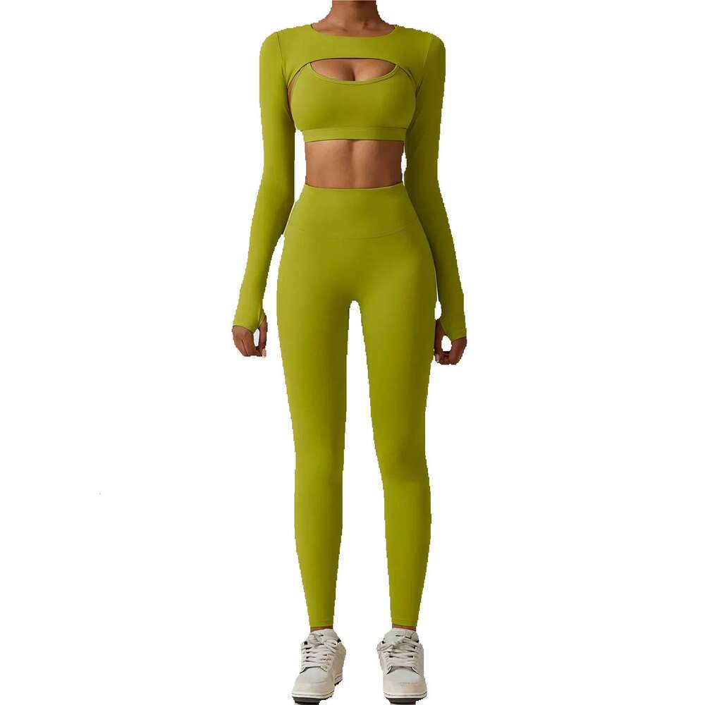 3 Piece Yoga Set Workout Outfits Women Tracksuit Jacket Sport Bra High Waist Leggings Fiess Long Sleeve Gym Zipper Sportswear