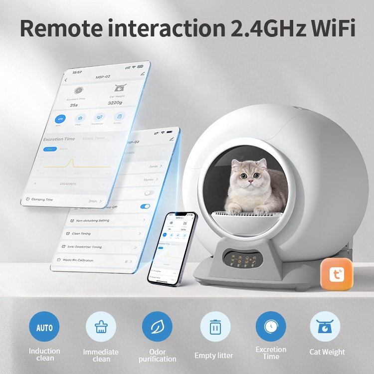Self Cleaning Intelligent Litter Basin Smart Cat Litter Box Automatic Cat Toilet Tray