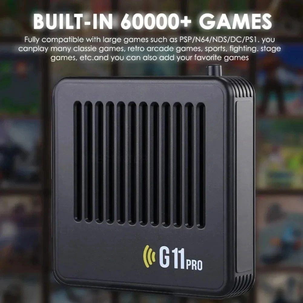 4 Gamepads G11 Pro 4K HD Video Game Console 2.4G Wireless Controller for N64 Dual System Home Gaming Console Built in 60000 Games 241122