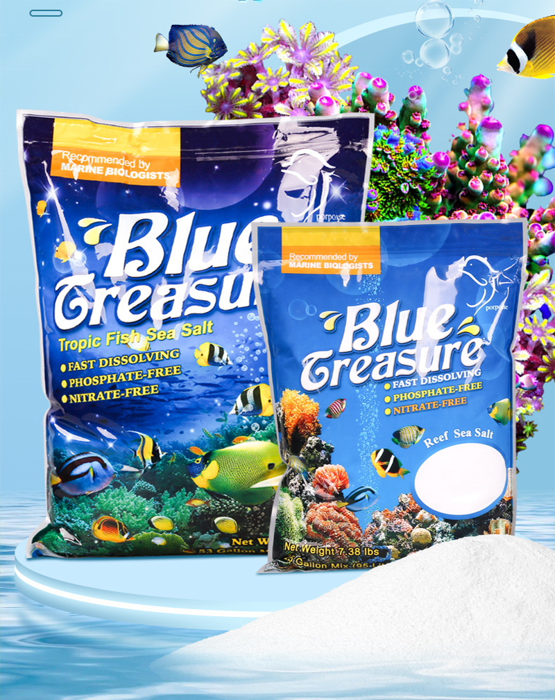 Blue Treasure aquarium accessories all natural artificial crystals coral reef sea salt