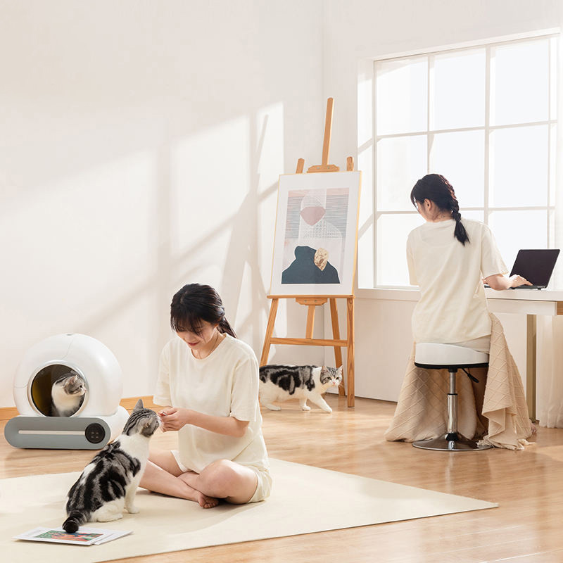 Luxury Large Enclosed Portable Automatic Cat Litter Toilet Auto Smart Self Cleaning Cat Litter Box For Cat