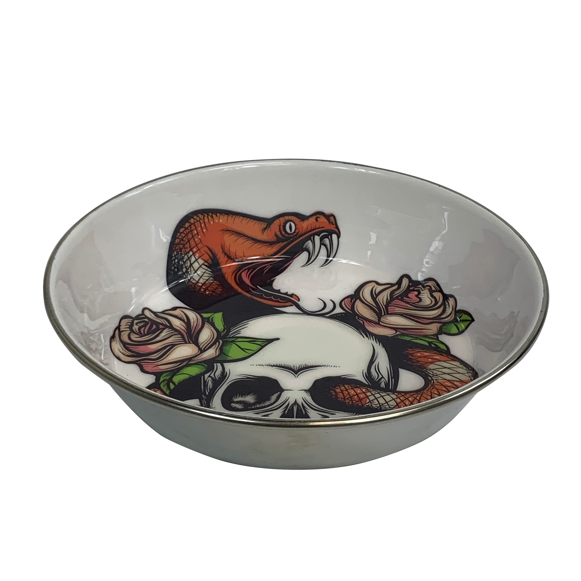 Multipet Komodo Reptile Bowl with Skull & Snake Design, Medium